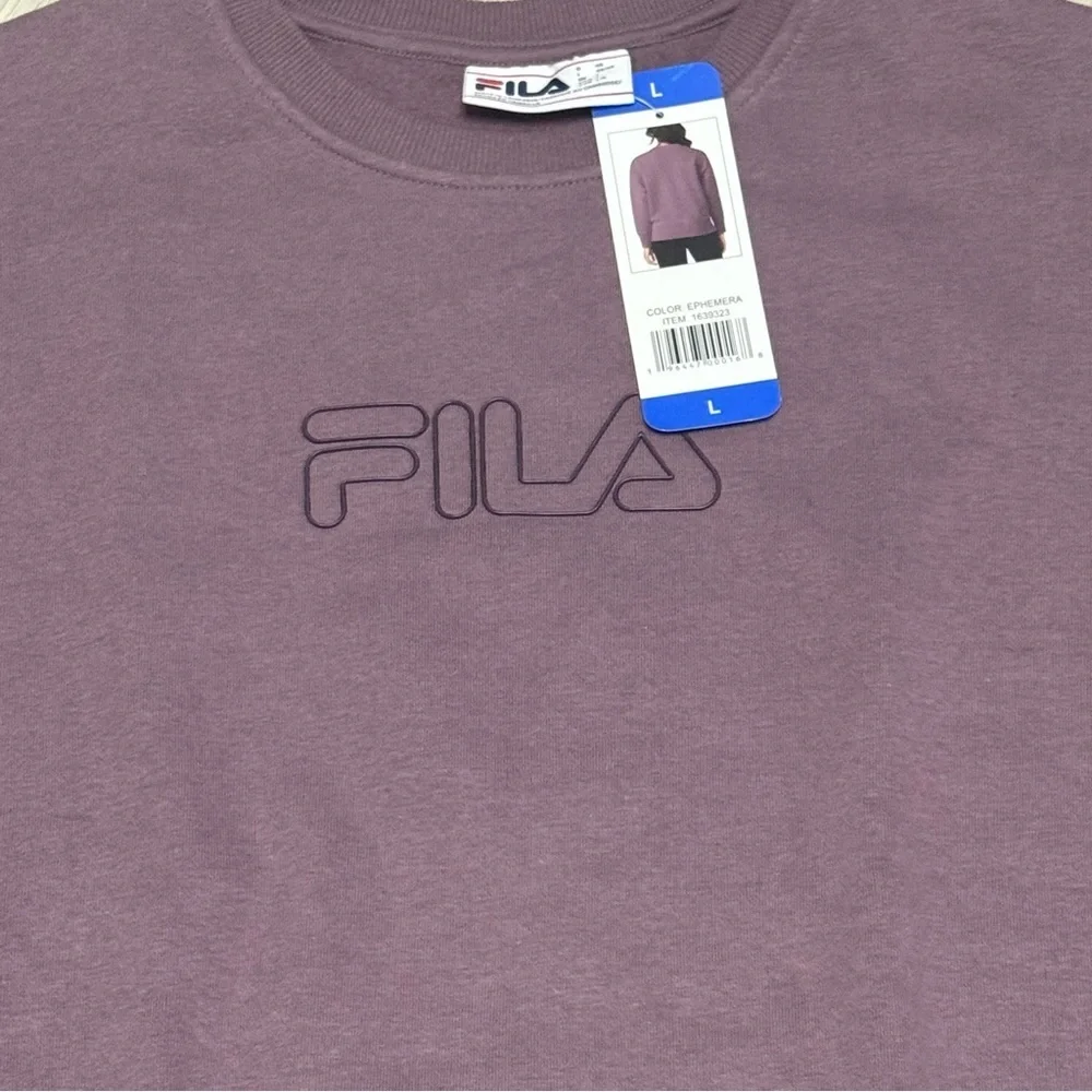FILA Plum Crewneck Pullover with Embroidered Logo